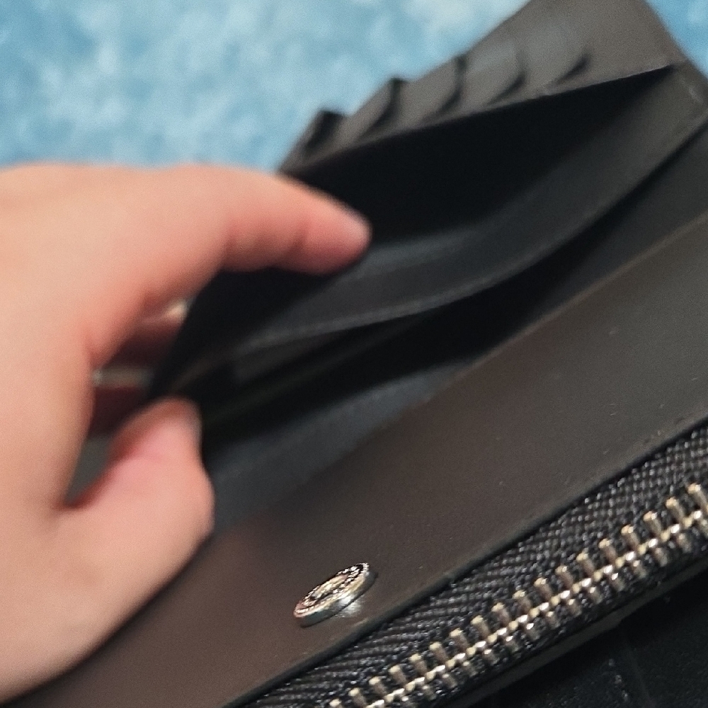 Kate Spade Black Wallet with Blue and Silver Dots - Picture 4 of 4